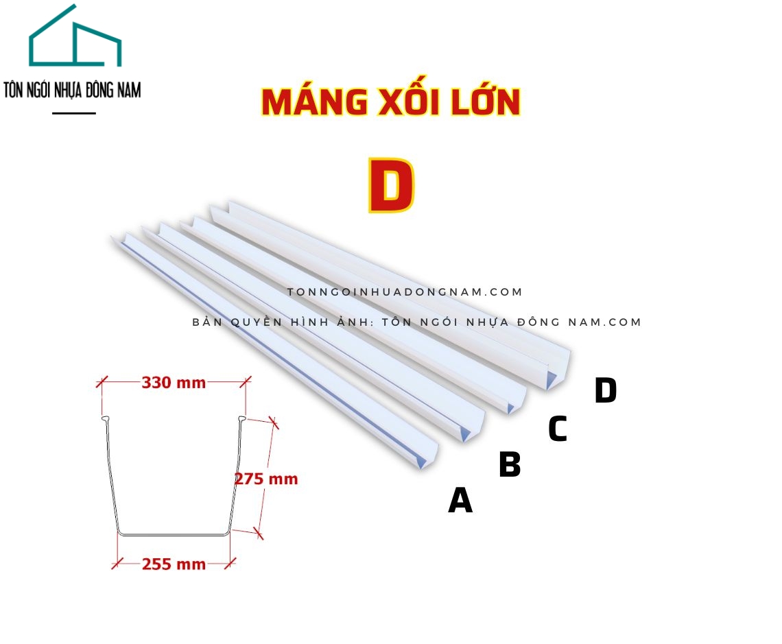 Máng Xối Nhựa PVC Size Lớn